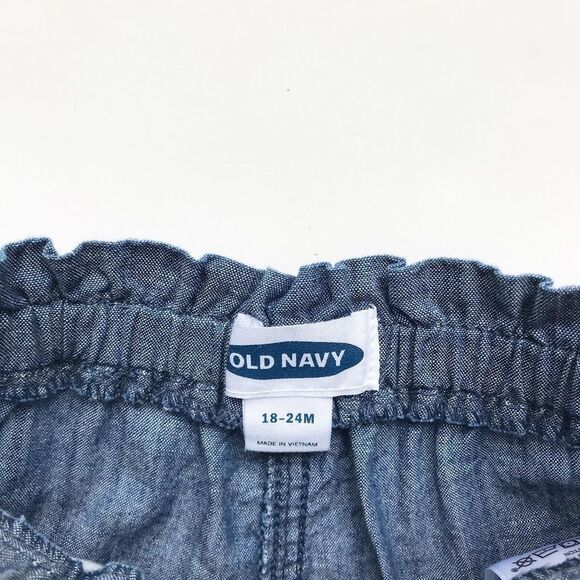 Old Navy chambray elastic waist  shorts VGUC 18-24 - Picture 3 of 4